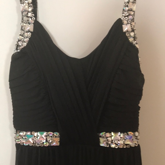 Beautiful Black Long Prom dress Rhinestones - Picture 3 of 6